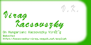 virag kacsovszky business card